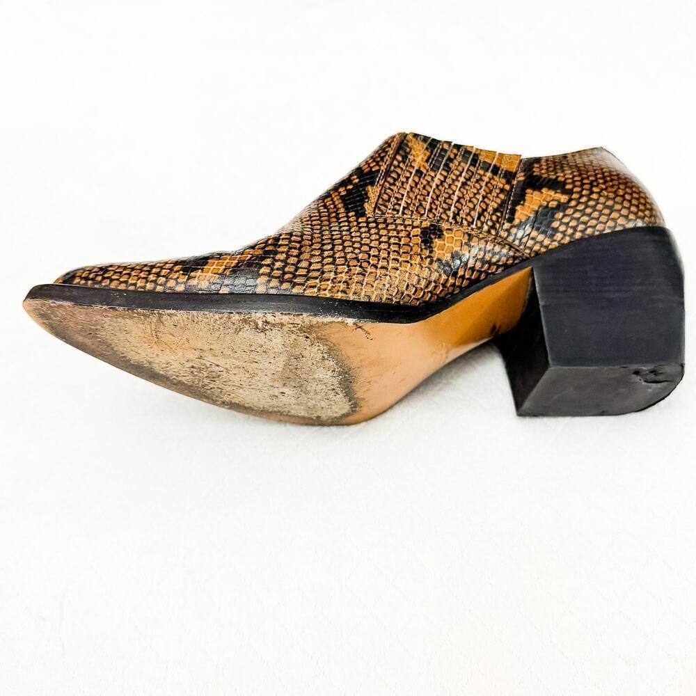 Chloe Rylee Python Embossed Leather Booties Shoes Size 41 Italy - Picture 4 of 5